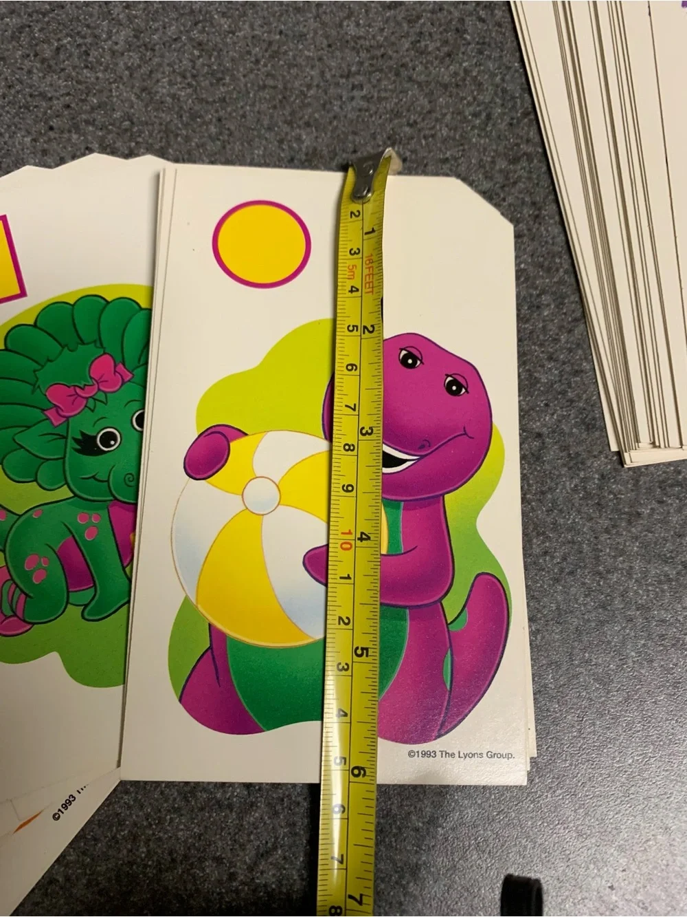 Vintage Barney Baby Bop 1993 Shapes Colors 48 4x6 Flash Cards Milton Bradley